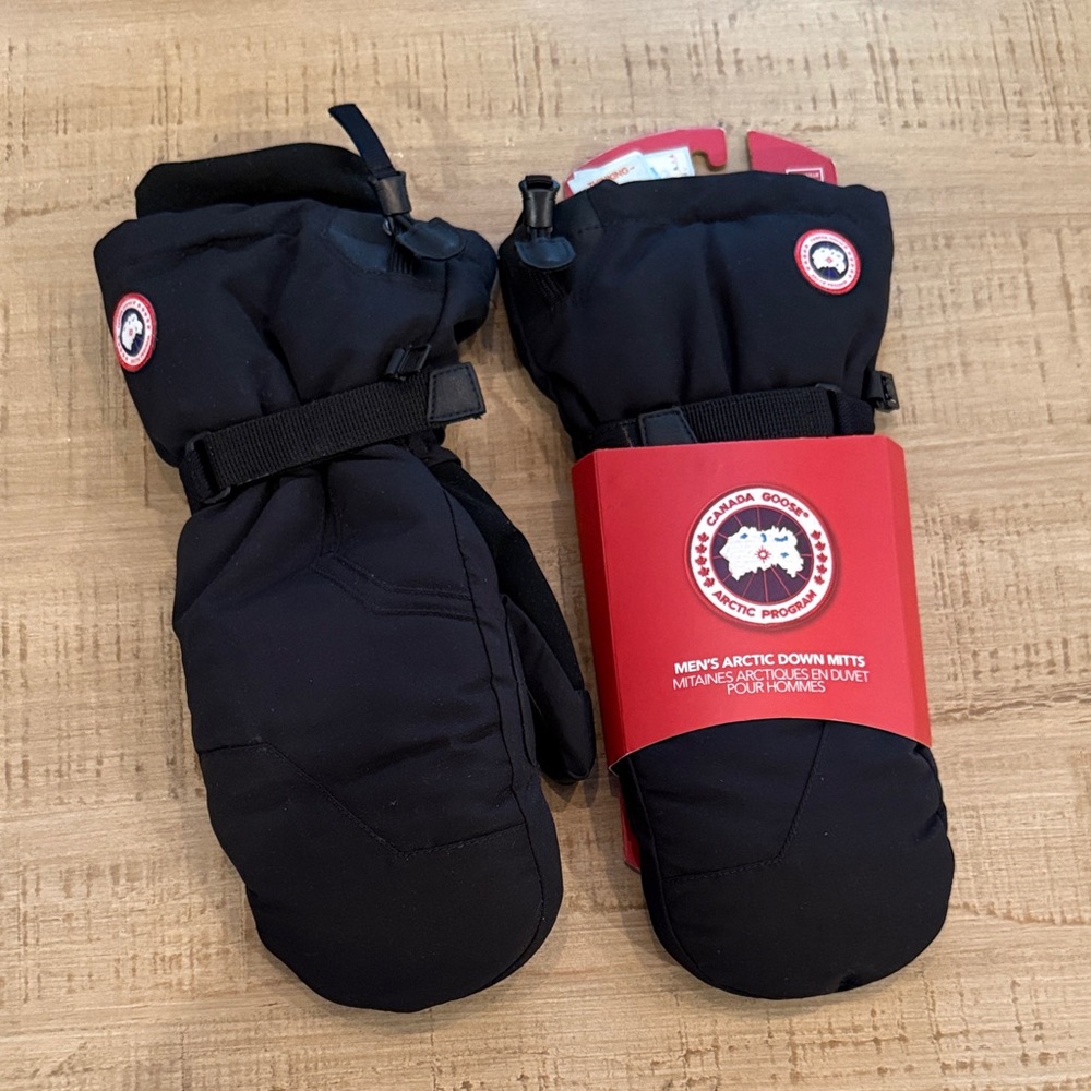 Canada Goose Black Men's Arctic Down Mitts NWT - Picture 2 of 5